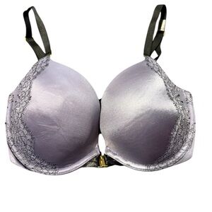 Victoria's Secret Very Sexy Push-Up Gray Lace Trim Bra with Adjustable Straps